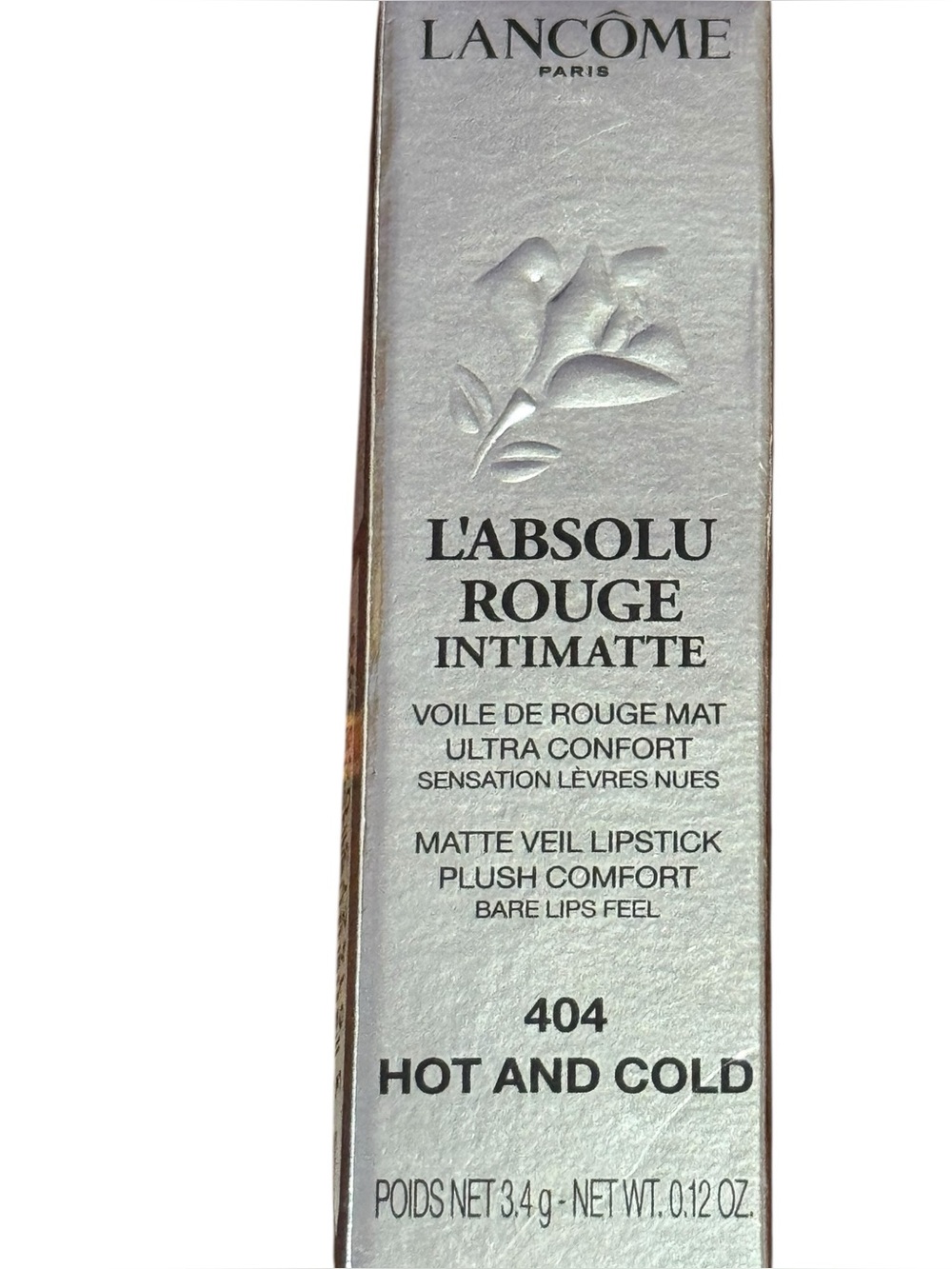 Lancôme L'Absolu Rouge Intimatte Soft Matte Lipstick Hot & Cold 404 0.12oz New - Picture 5 of 11